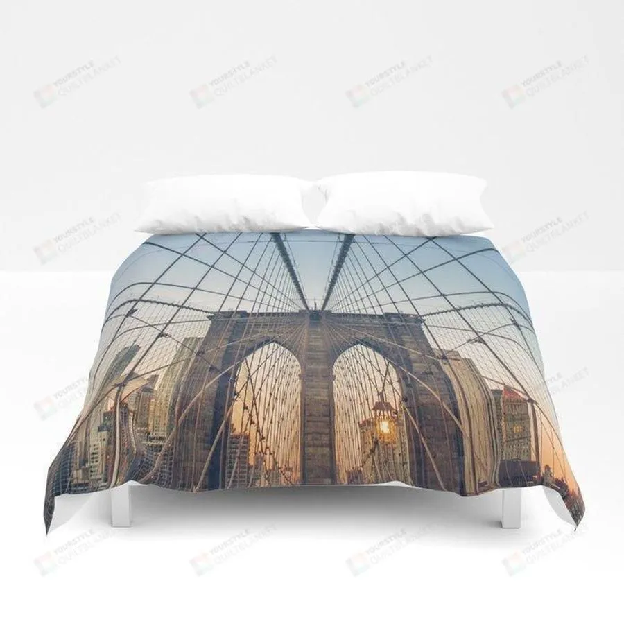 3D Brooklyn Bridge New York City Duvet Cover Bedding Sets