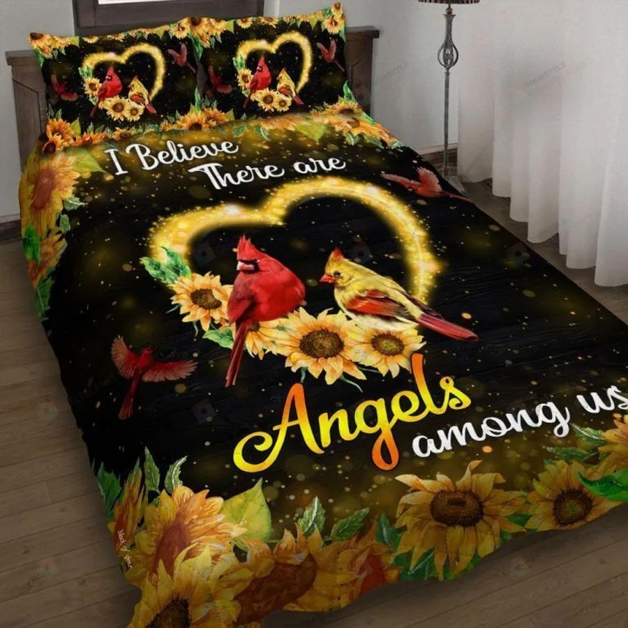 3D Cardinal I Believe There Are Angels Among Us Cotton Bed Sheets Spread Comforter Duvet Cover Bedding Sets