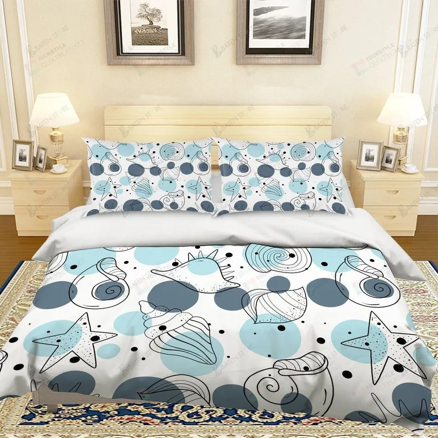 3D Cartoon Starfish Shell Bed Sheets Duvet Cover Bedding Set Great Gifts For Birthday Christmas Thanksgiving