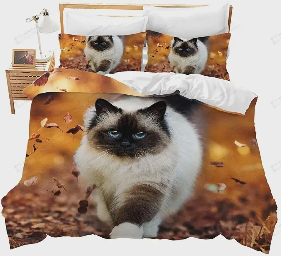3D Cat Printed Bedding Duvet Cover Cute Animal Theme Cover Lovely Cat Pattern Bedspread Cover