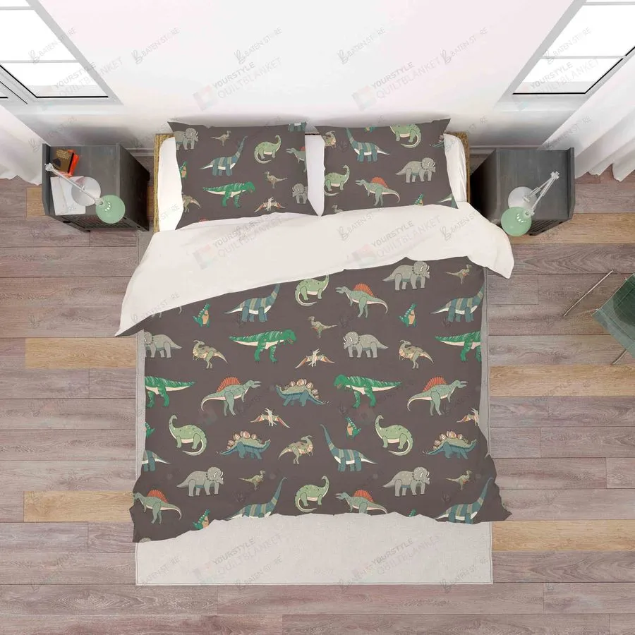 3D Color Cartoon Dinosaurs Bed Sheets Duvet Cover Bedding Set Great Gifts For Birthday Christmas Thanksgiving