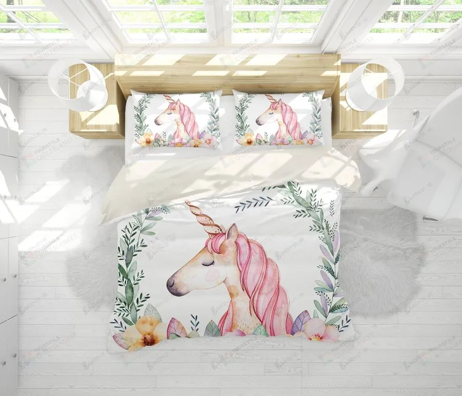 3D Color Cartoon Unicorn Bed Sheets Duvet Cover Bedding Set Great Gifts For Birthday Christmas Thanksgiving