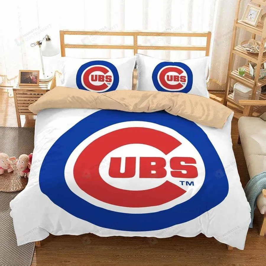 3D Customize Chicago Cubs Custom Bedding Set (Duvet Cover &Amp Pillowcases)