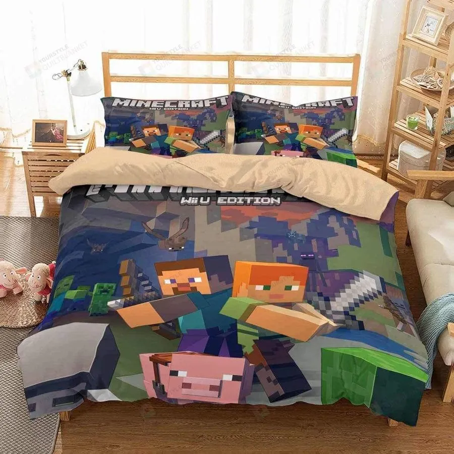 3D Customize Minecraft Duvet Cover Bedding Set