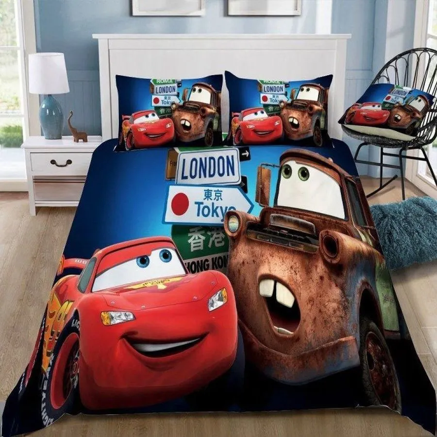 3D Disney Cars Animated Film Series Bedding Set Duvet Cover  Pillow Cases