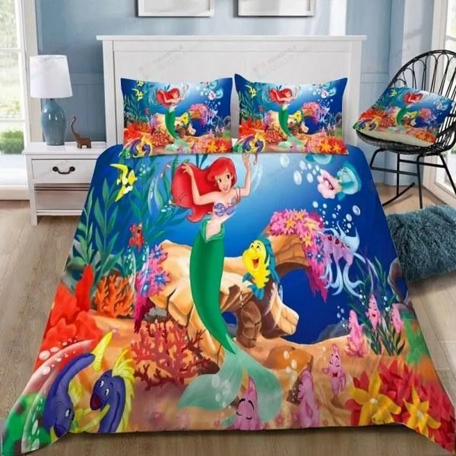 3D Disney Mermaid Ariel Princess Bedding Set (Duvet Cover &Amp Pillow Cases)