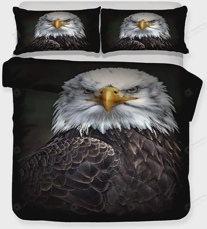3D Eagle Pattern Duvet Cover Animal Printed Black Bedding Set Feather Eagle Printed Soft Breathable Bedspread Cover Animal