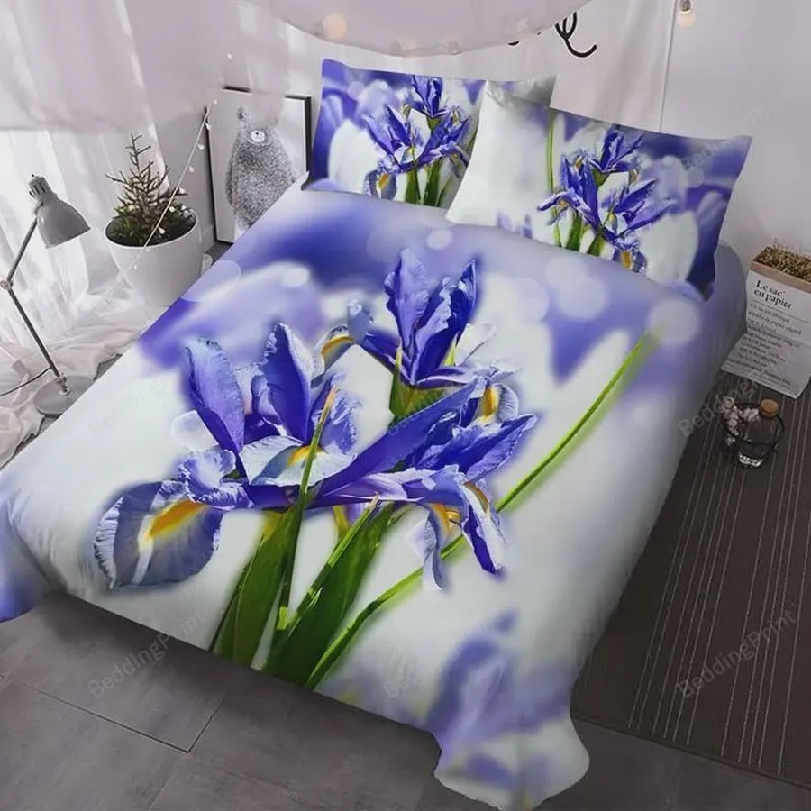 3D Elegant Iris Bed Sheets Duvet Cover Bedding Sets