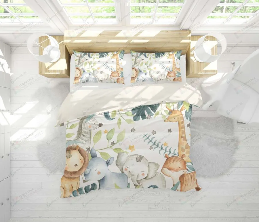 3D Elephant Giraffe Fox Animal Bed Sheets Duvet Cover Bedding Set Great Gifts For Birthday Christmas Thanksgiving