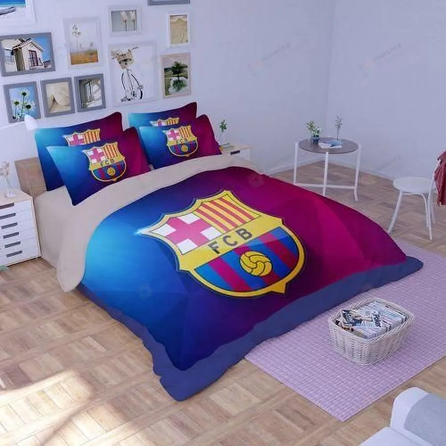 3D Fc Barcelona Soccer Club Logo Duvet Cover Bedding Set