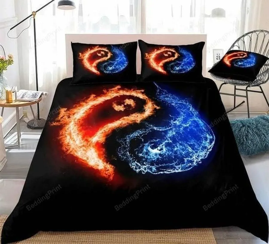 3D Flame Yin Yang Bed Sheets Duvet Cover Bedding Sets