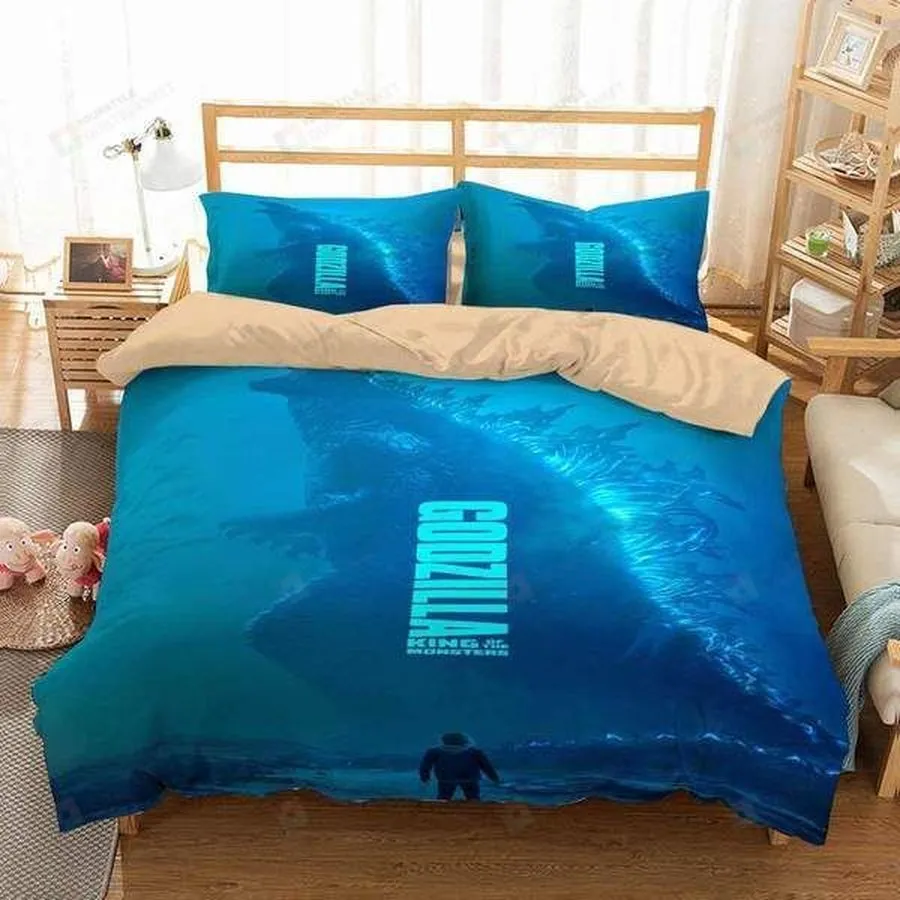 3D Godzilla King Of The Monsters Action Sci Fi Movie Duvet Cover Bedding Set