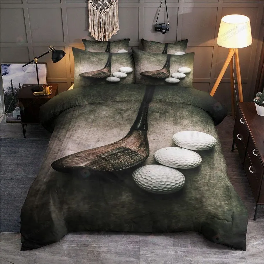 3D Golf Dark Pattern Cotton Bed Sheets Spread Comforter Duvet Cover Bedding Sets