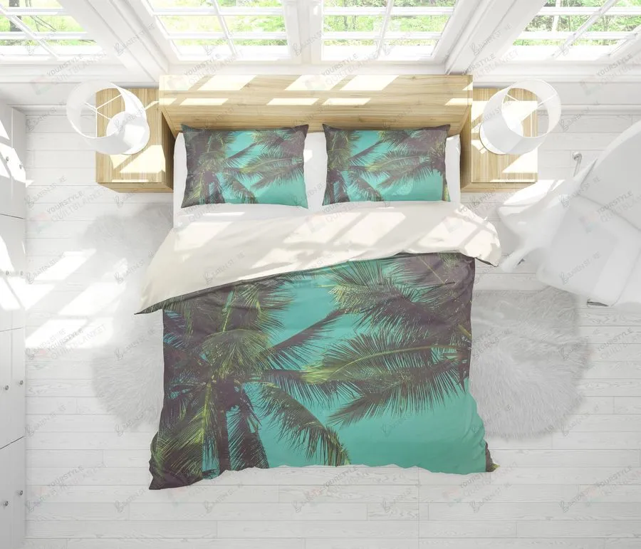 3D Green Coconut Tree Bed Sheets Duvet Cover Bedding Set Great Gifts For Birthday Christmas Thanksgiving