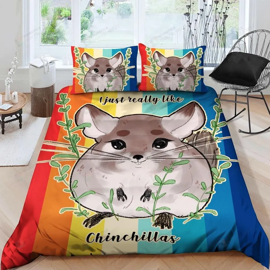 3D I Just Really Like Chinchillas Cotton Bed Sheets Spread Comforter Duvet Cover Bedding Sets
