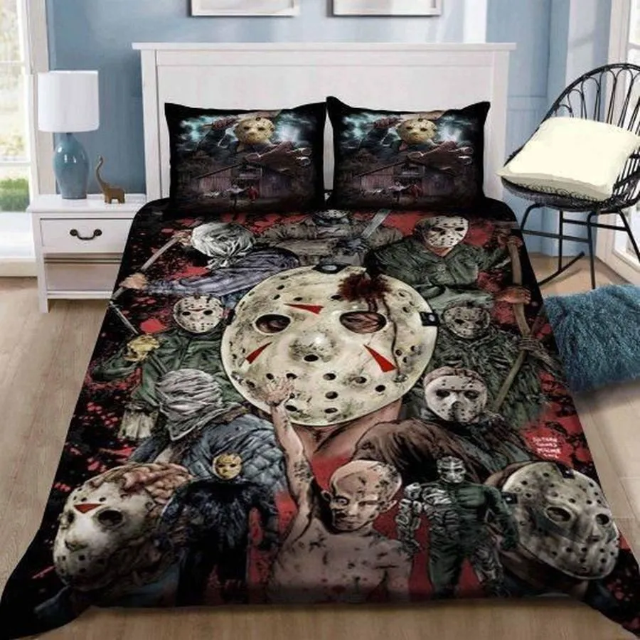 3D Jason Voorhees Friday The 13Th Duvet Cover Bedding Set