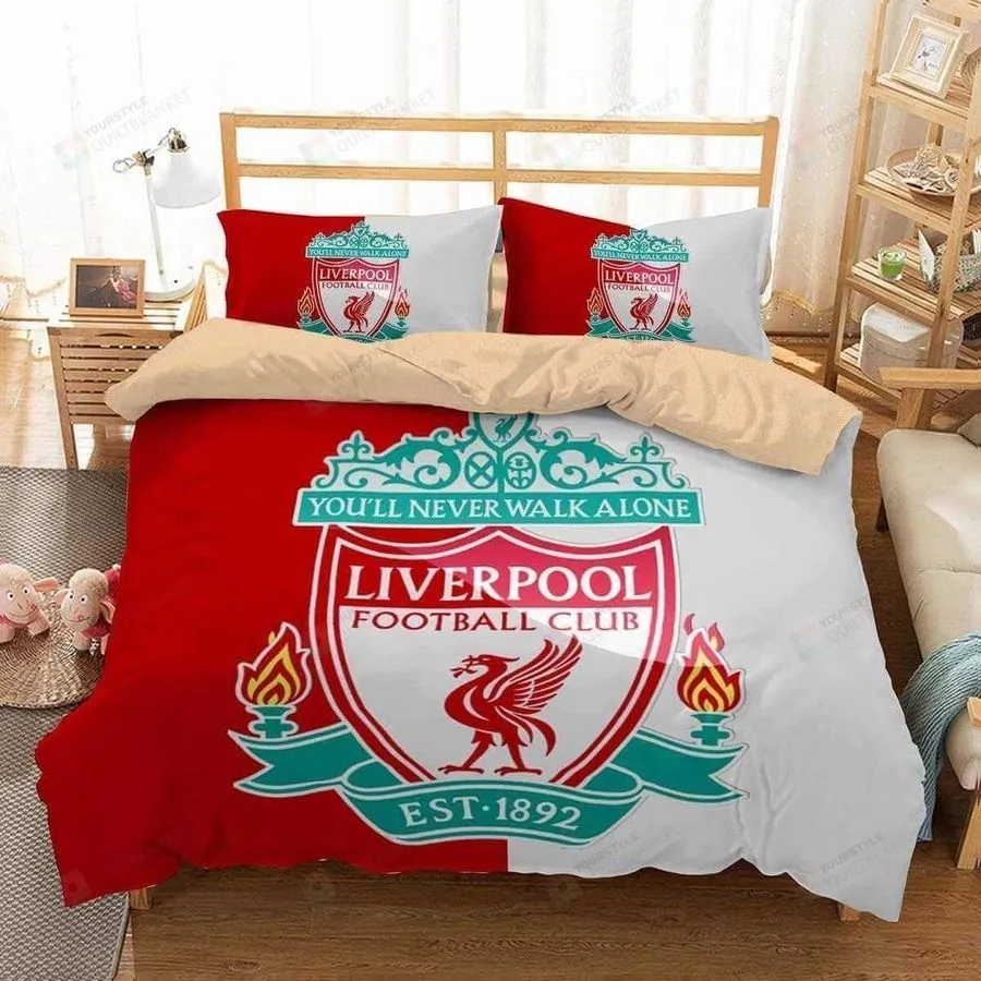 3D Liverpool Football Club Logo Soccer Duvet Cover Bedding Set
