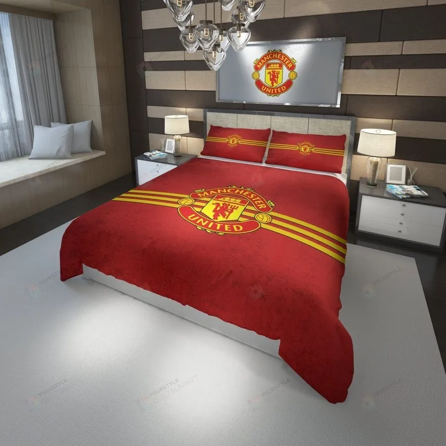 3D Manchester United Soccer Club Logo Bedding Set (Duvet Cover &Amp Pillow Cases)