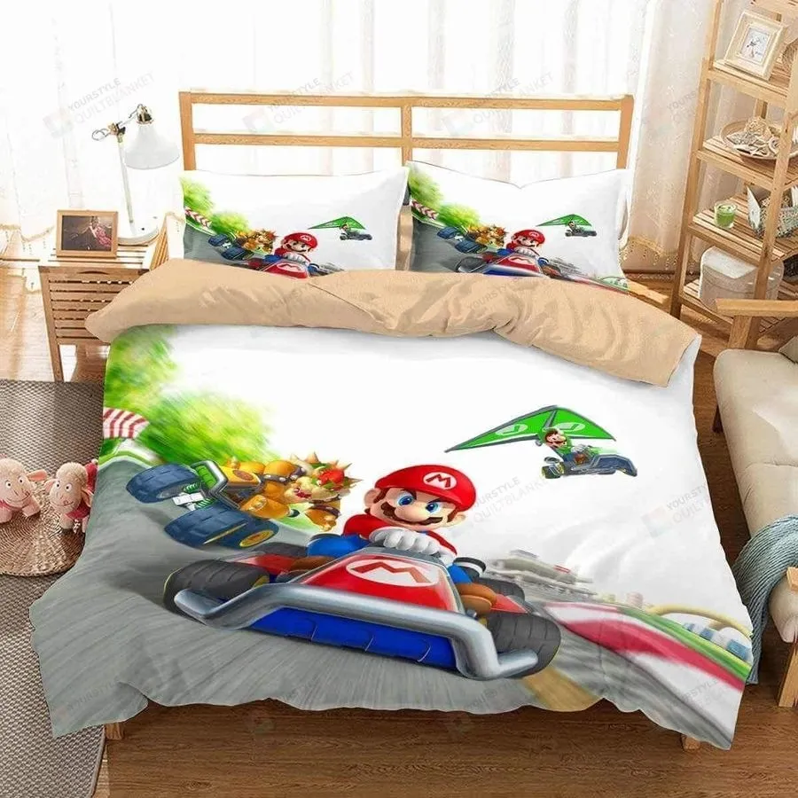 3D Mario Kart Duvet Cover Bedding Set 1