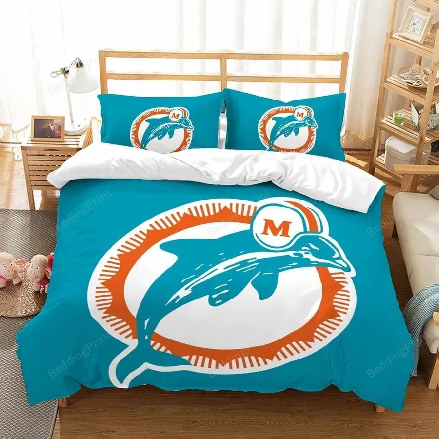 3D Miami Dolphins Duvet Cover Bedding Set