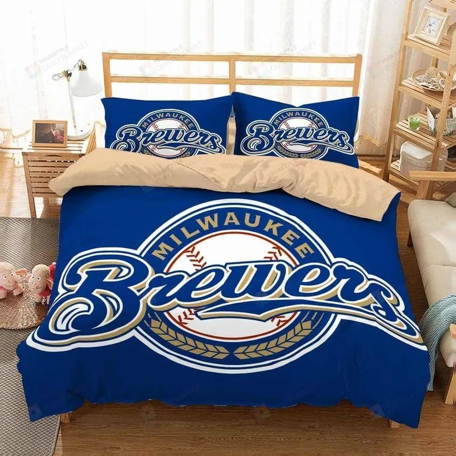 3D Milwaukee Brewers Duvet Cover Bedding Set