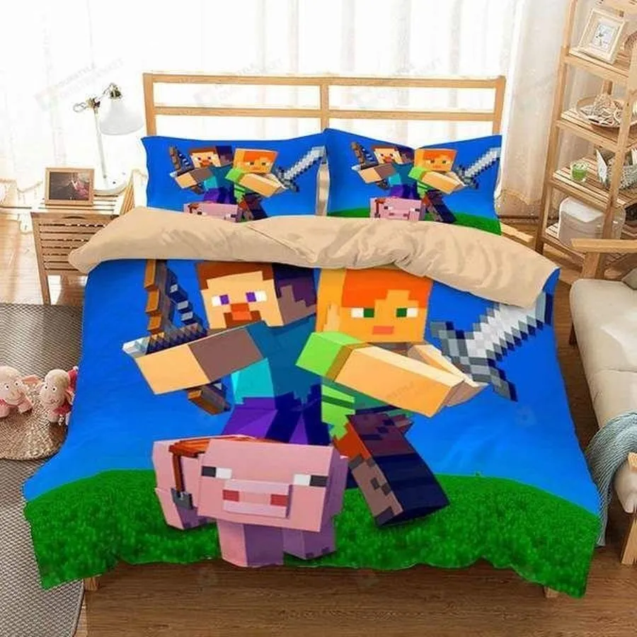 3D Minecraft Duvet Cover Bedding Set