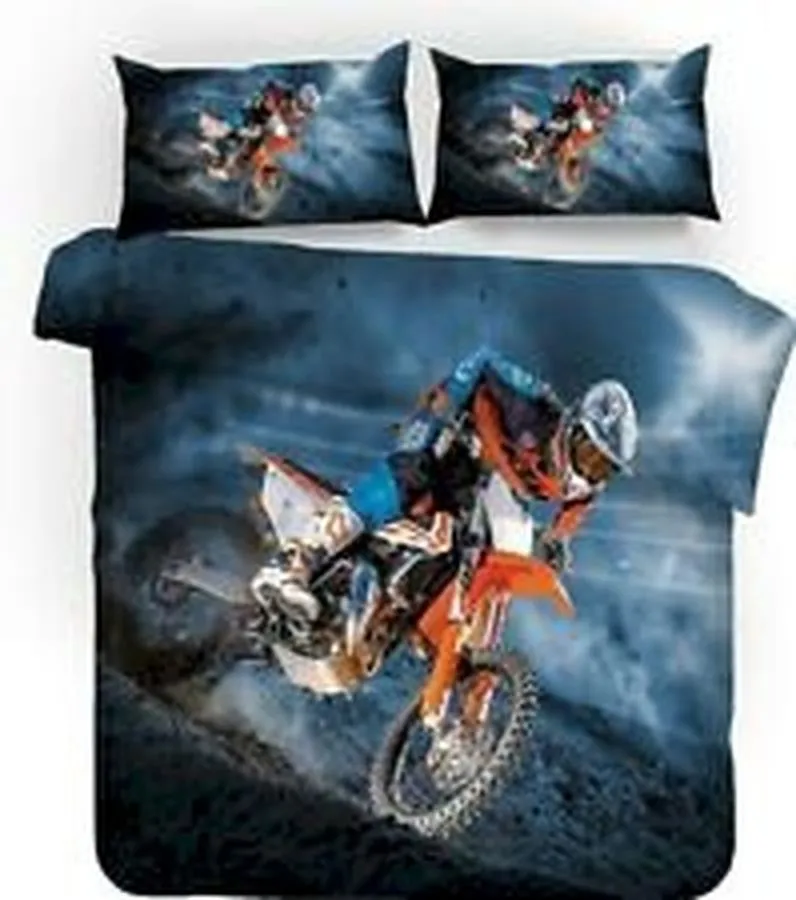 3D Motocross Bedding Sets Duvet Cover Bedroom, Quilt Bed Sets,