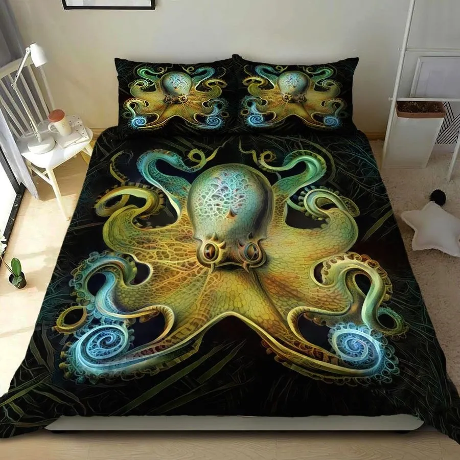 3D Octopus Art Cotton Bed Sheets Spread Comforter Duvet Cover Bedding Sets