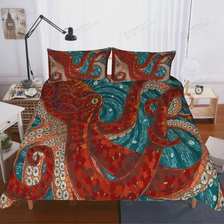 3D Octopus Cotton Bed Sheets Spread Comforter Duvet Cover Bedding Sets