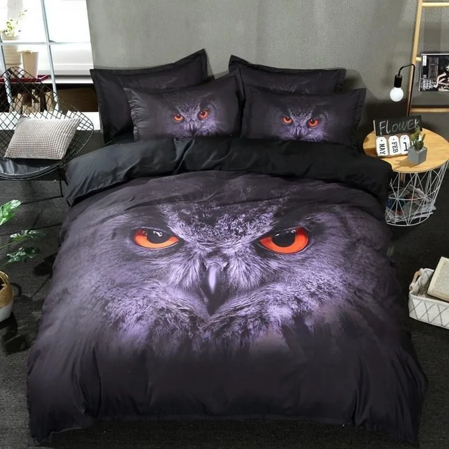 3D Owl Duvet Cover Bedding Set