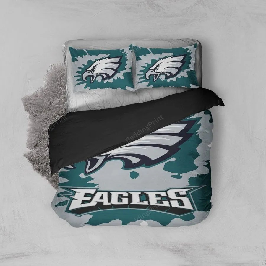 3D Philadelphia Eagles Logo Bedding Set (Duvet Cover &Amp Pillow Cases)