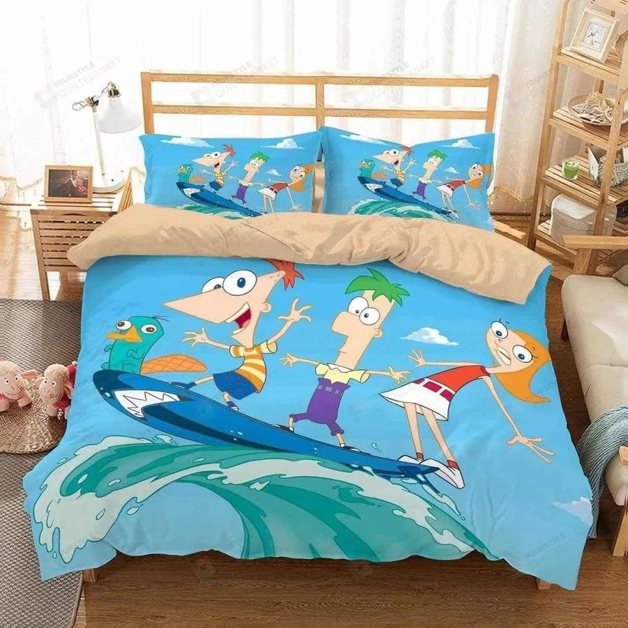 3D Phineas And Ferb Duvet Cover Bedding Set