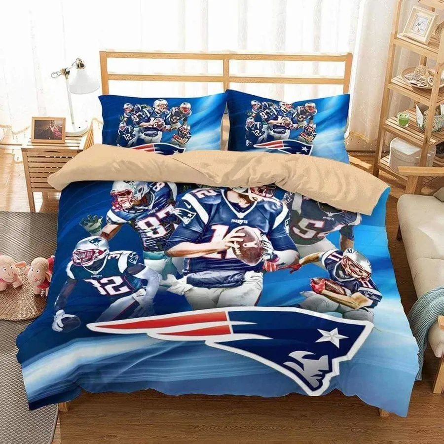 3D Printed New England Patriots Team Bedding Set (Duvet Cover &Amp Pillow Cases)