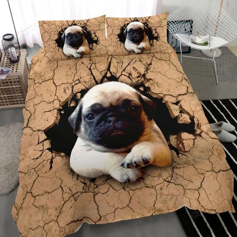 3D Pug Bedding Set Bed Sheets Spread Comforter Duvet Cover Bedding Sets