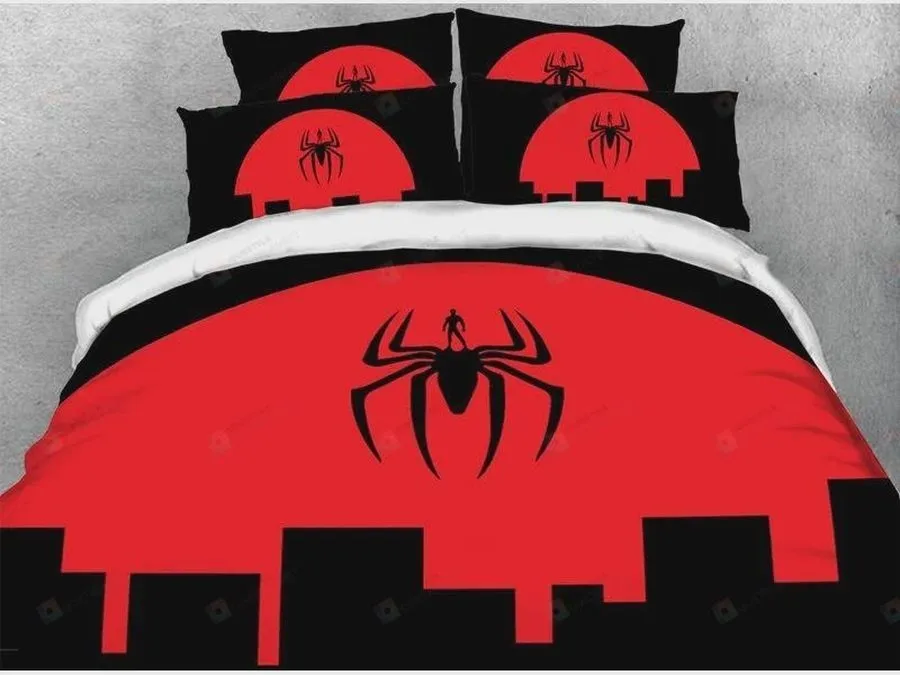 3D Red And Black Spider Soft Microfiber Cotton Bed Sheets Spread Comforter Duvet Cover Bedding Sets
