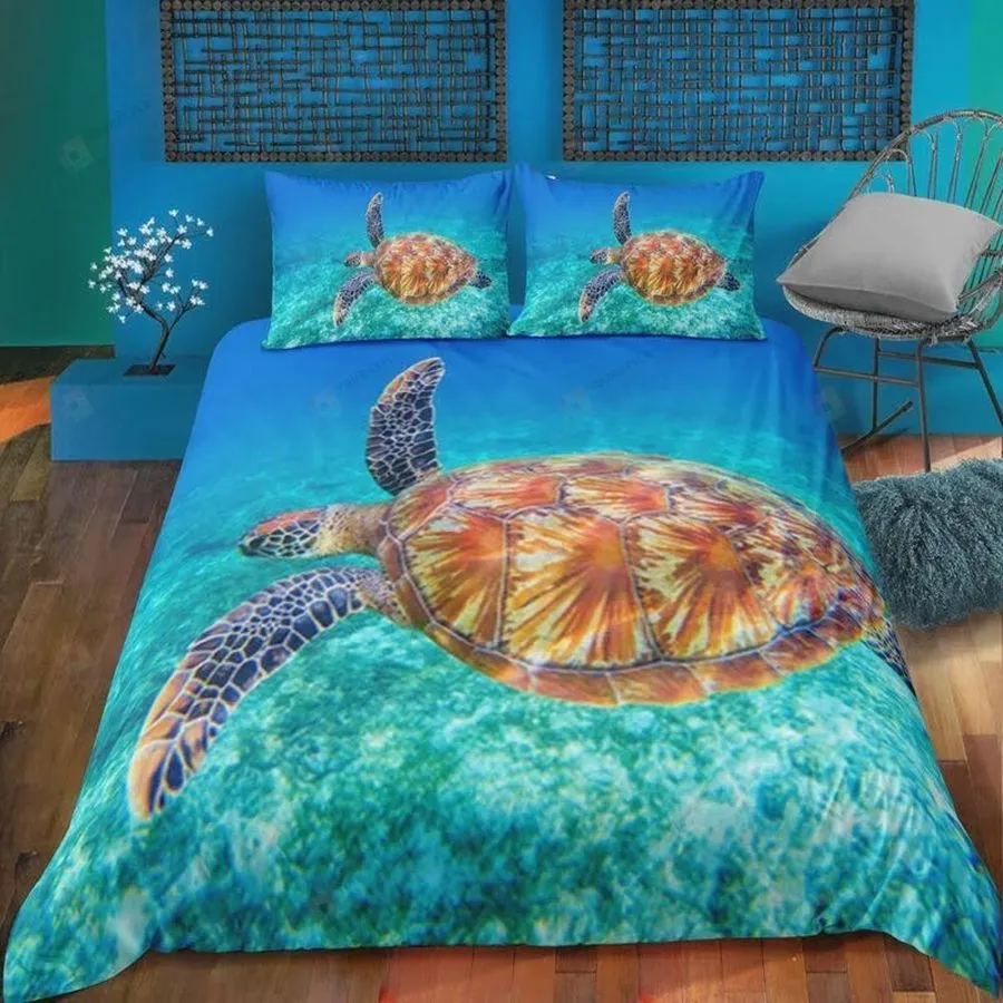 3D Sea Turtle Marine Animal Cotton Bed Sheets Spread Comforter Duvet Cover Bedding Sets