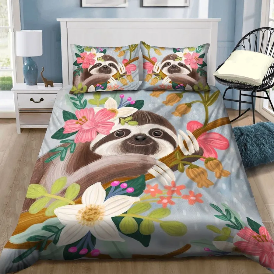 3D Sloth On The Tree Cotton Bed Sheets Spread Comforter Duvet Cover Bedding Sets