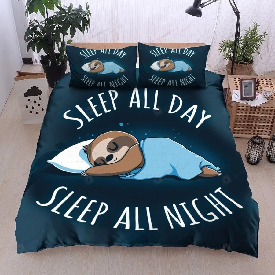 3D Sloth Sleep All Day Sleep All Night Cotton Bed Sheets Spread Comforter Duvet Cover Bedding Sets