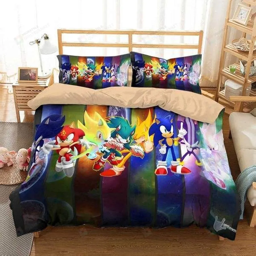 3D Sonic The Hedgehog Bedding Set (Duvet Cover &Amp Pillow Cases)
