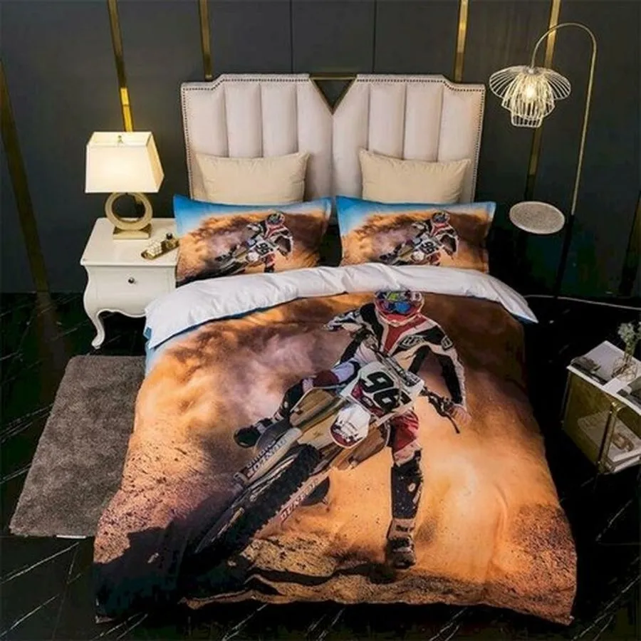 3D Super Motocross Racing Bedding Sets Duvet Cover Bedroom, Quilt