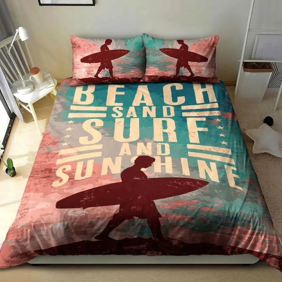 3D Surfing Beach Sand Surf And Sunshine Cotton Bed Sheets Spread Comforter Duvet Cover Bedding Sets