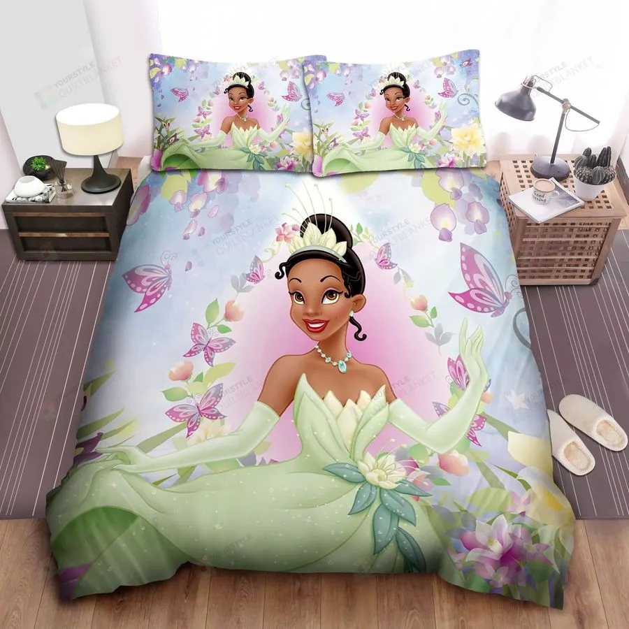 3D Tiana Princess Disney Cartoon Reversible Bedding Set (Duvet Cover &Amp Pillow Cases)