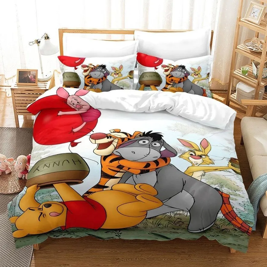 3D Winnie The Pooh And Friends Bedding Set Duvet Cover  Pillow Cases
