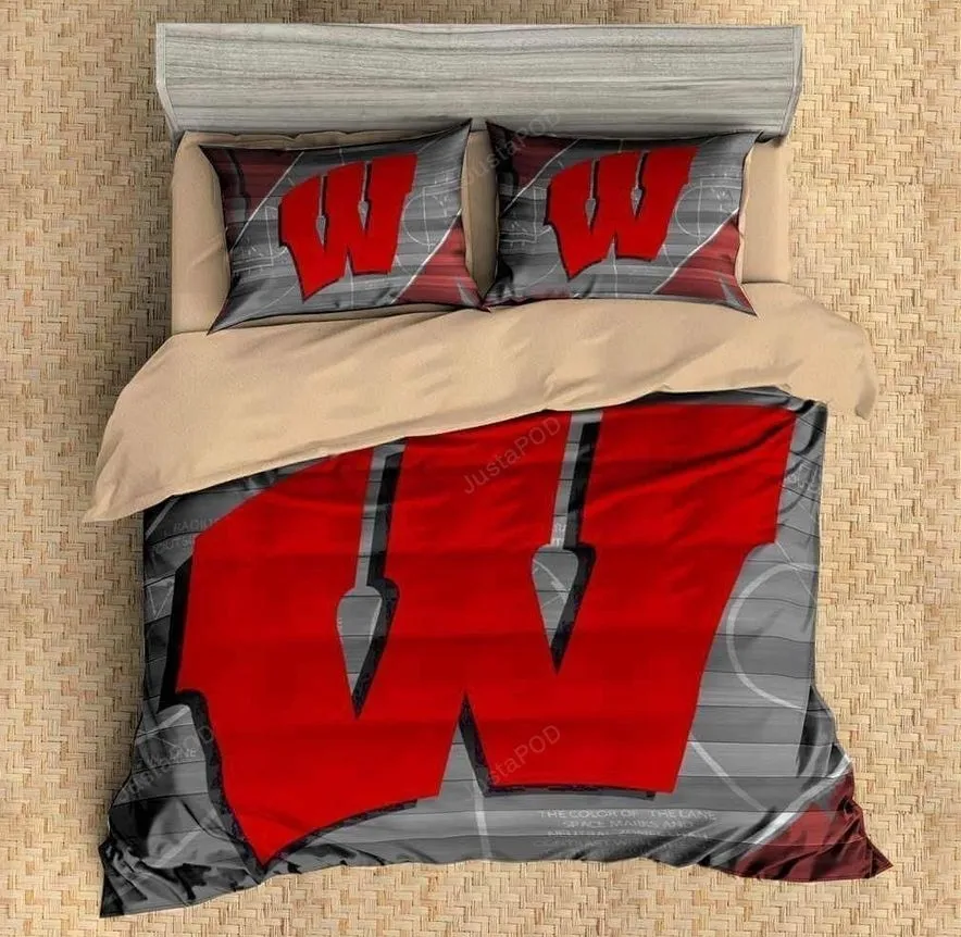 3D Wisconsin Badgers Bedding Set Duvet Cover Set 3Pcs Flat Sheet Pillowcases