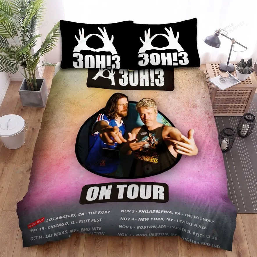 3Oh!3 Tour Poster Bed Sheets Spread Comforter Duvet Cover Bedding Sets