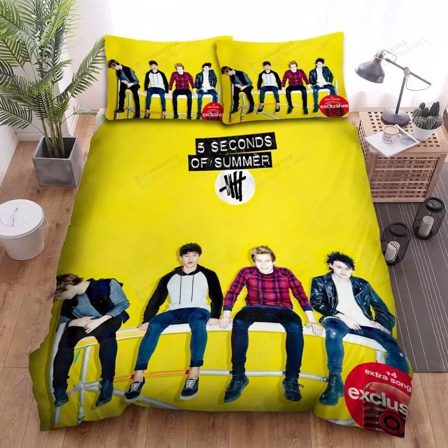 4 Songs Exclusive 5 Second Of Summer Bed Sheets Spread Comforter Duvet Cover Bedding Sets