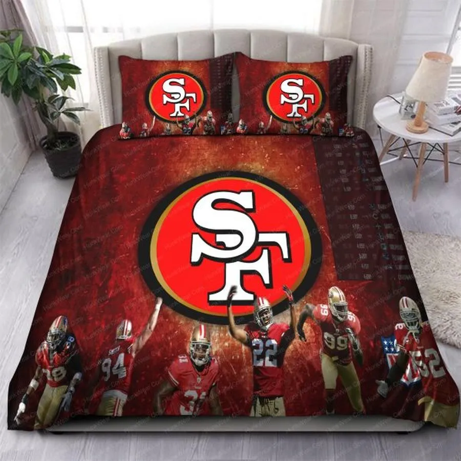 49Ers Teams With Logo In Red Background Bedding Set