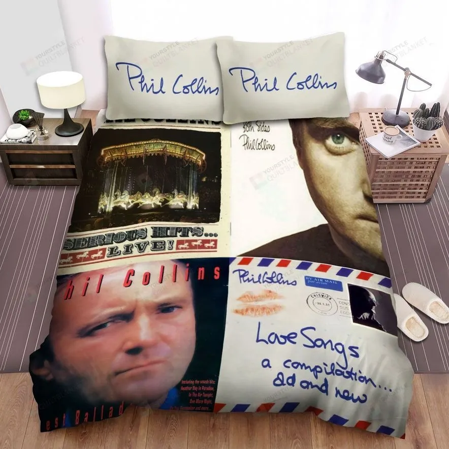 4In1 Album Cover Phil Collins Bed Sheets Spread Comforter Duvet Cover Bedding Sets