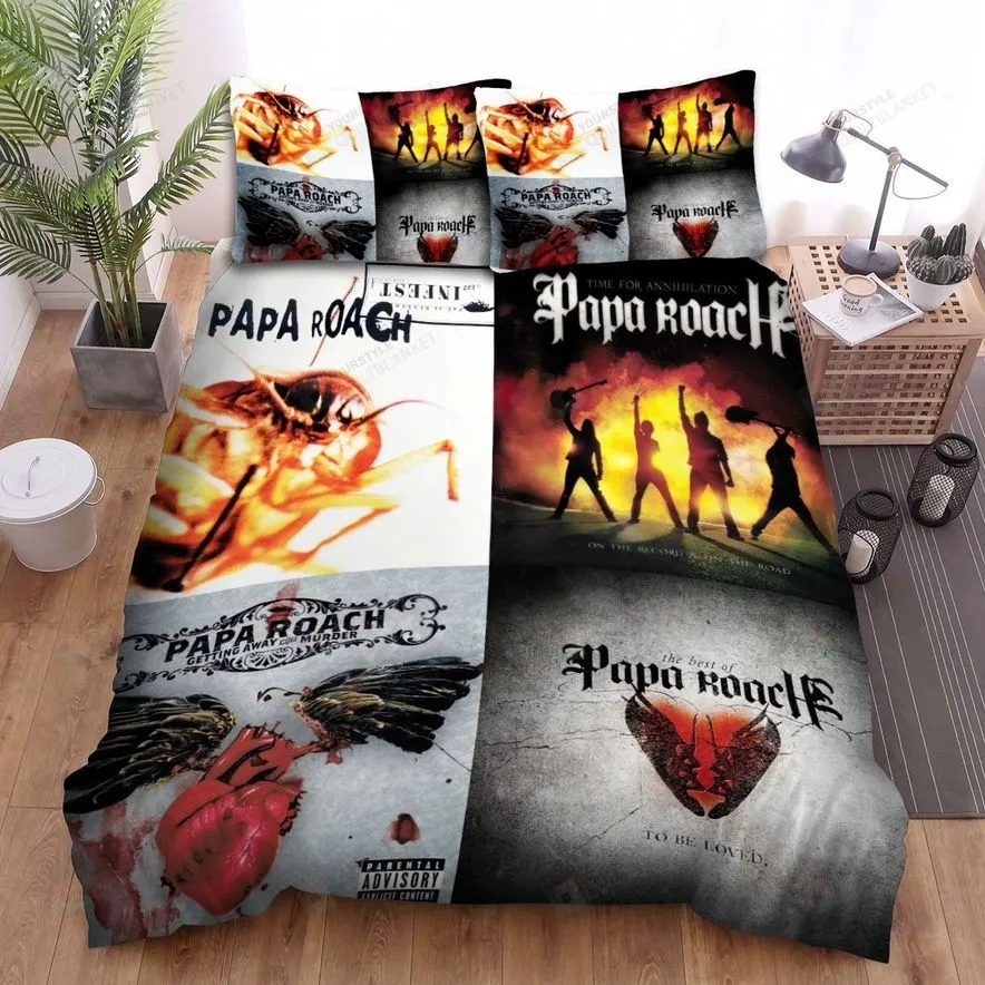 4In1 Album Cover Photo Papa Roach Bed Sheets Spread Comforter Duvet Cover Bedding Sets