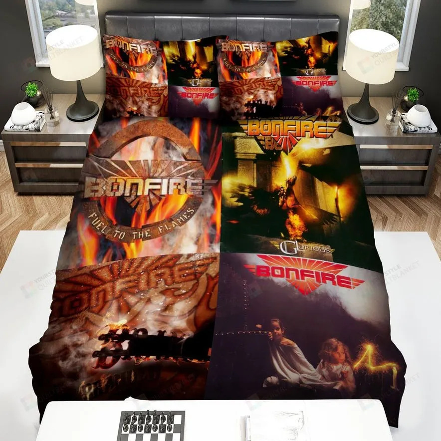 4In1 Bonfire Album Bed Sheets Spread Comforter Duvet Cover Bedding Sets